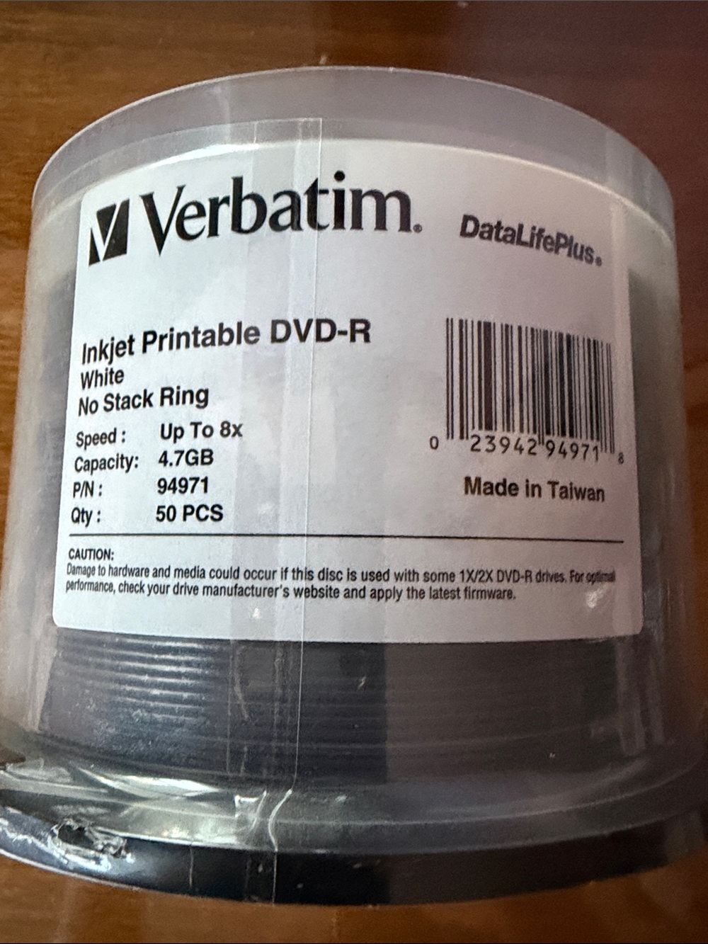 Verbatim White Inkjet Printable DVD-R - 50 Pack